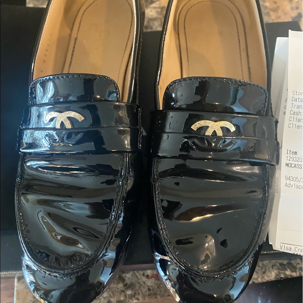 Used Chanel Mocassins Loafer black